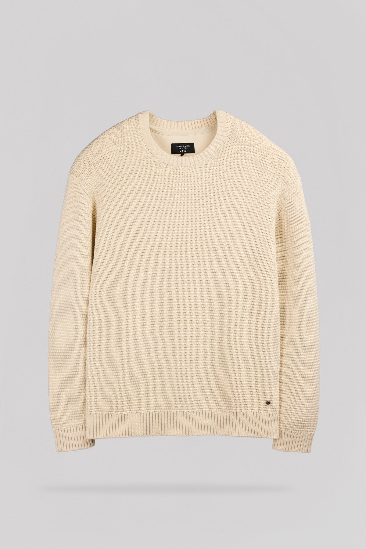 Pull col rond P-HOWARD BEIGE LIN - 1