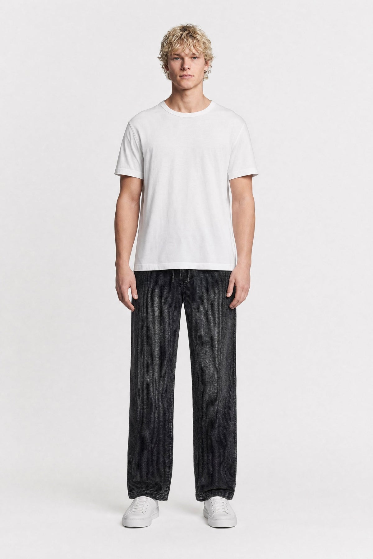 Pantalon en velours côtelé P-YORK VELVET U BLACK USED - 1