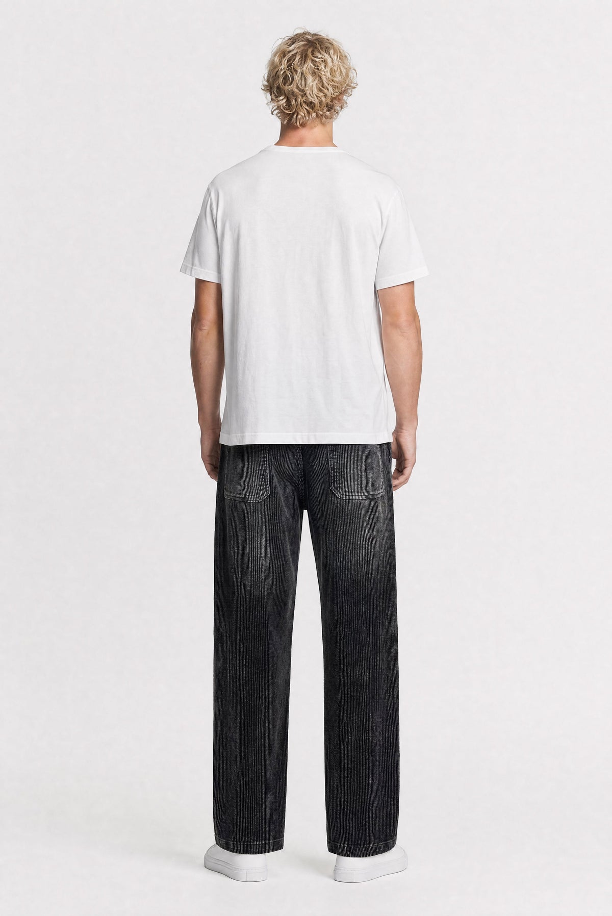 Pantalon en velours côtelé P-YORK VELVET U BLACK USED - 2